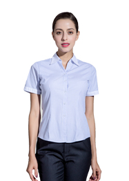 女短袖V領襯衣TWD6001